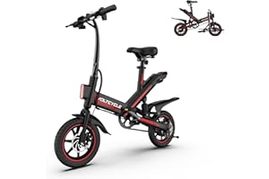 NCMMOSCOW Electric Bike for Adults Teens, 14" Folding Electric Bicycle,Commuter City E-Bike with 350W Motor and 36V 10.4Ah Battery,3 Levels Assist, Dual Disc Brakes,40 Miles PAS Range Mini E Bikes