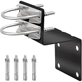 XRDS-RF Antenna Mount Kit, Black-Coated Pole Mount Bracket with Double U-Bolts Clamp V Jaw Bracket for Outside Home Antenna Holder 1 Set