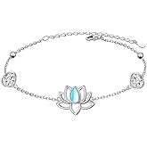 FLYOW 925 Sterling Silver Flower Themed Jewelry Bracelet for Women Birthday Gifts