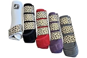Leopard SF Horse Boots (Black, Medium)