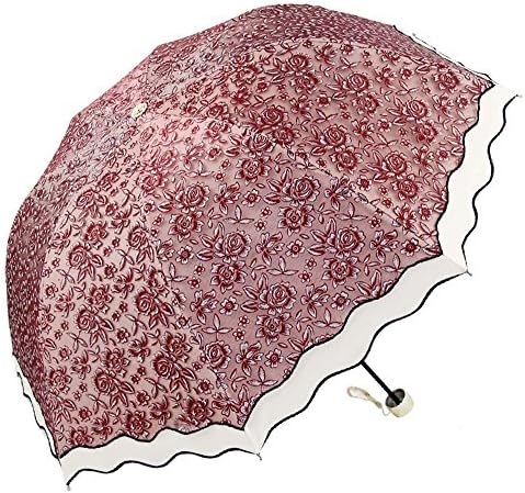 UUG Designs Zero Transmittance Black Plastic Super Prevent Sun Index 50+Parasol Folding Umbrella Creative Arched Princess Western Style Umbrella International Style Parasol