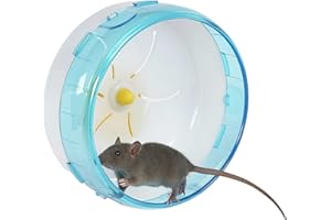 YASYU Hamster Exercise Wheel Silent Spinner Pet Running Wheel for Cage Plastic Small Animal Exercise Wheels for Dwarf Syrian Hamster Gerbils Guinea Pig - Blue,17.5 cm