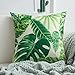 MIULEE Pack of 4 Tropical Leaves Series Throw Pillow Cover Decorative Cotton Linen Burlap Square Cushion Cover Pillow Case for Car Sofa Bed Couch 18 x 18 Inch
