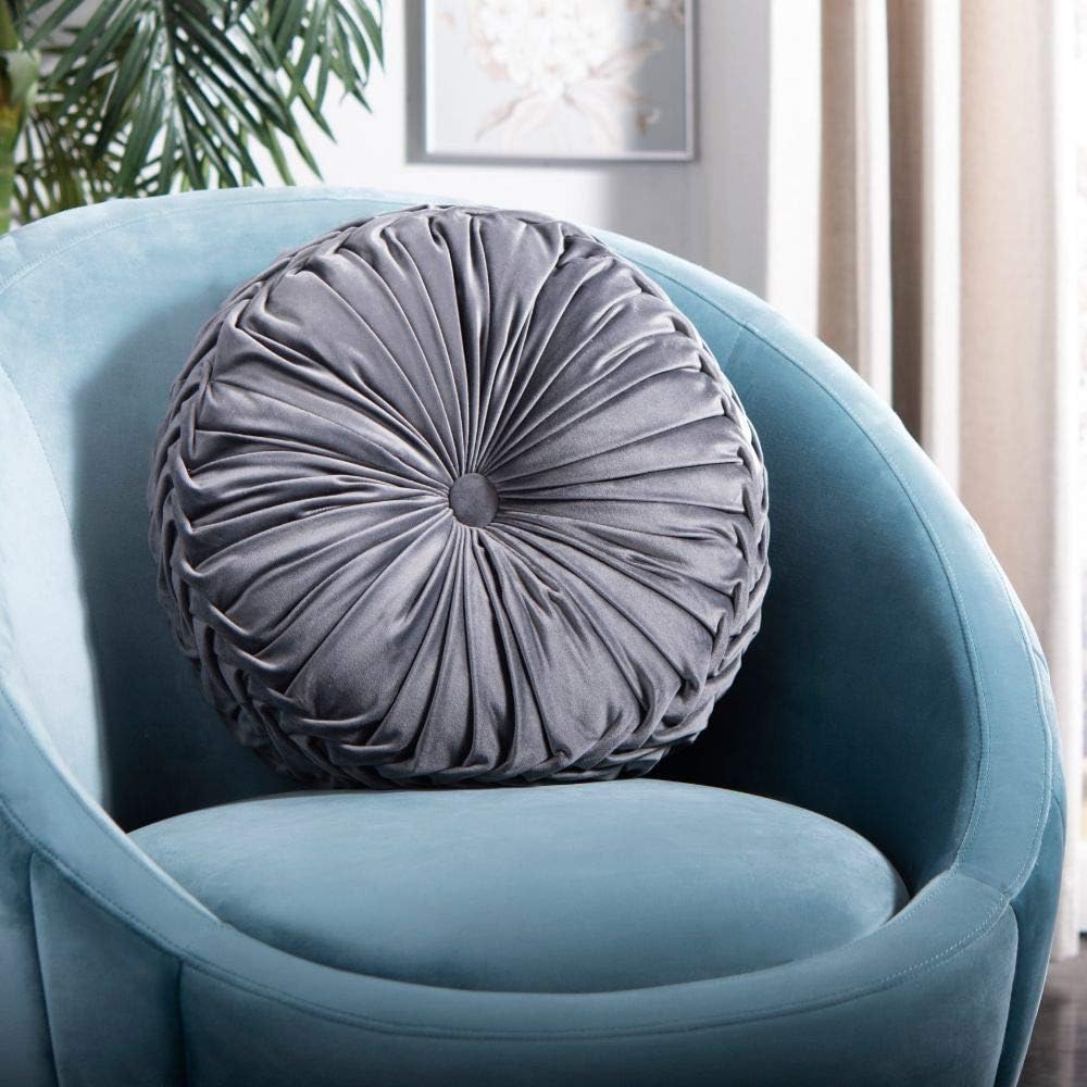 grey round pillow