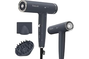 ANNLARY Plasma Ion Hair Dryer with Diffuser for Curly Hair, 110000 RPM Professional High Speed Blow Dryer with Plasma Ion, 1500W Foldable Travel Hairdryer with 6.5 Ft Cord Fast Drying for Women Men