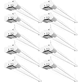 Sunco 10 Pack LED Shop Lights for Workshop 4FT, Linkable Garage Lighting, 4500 LM, 40W (150W Equivalent), 5000K Daylight, Surface + Suspension Mount, 48 Inch Integrated Fixture, White