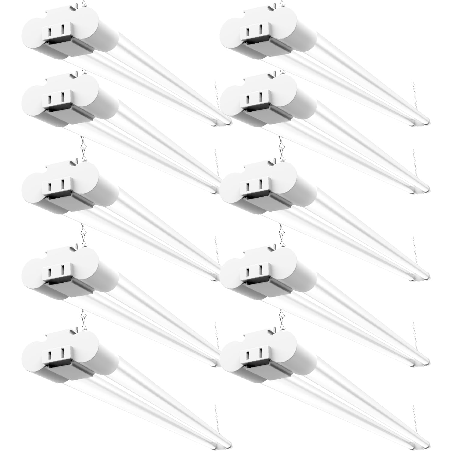 Photo 1 of Sunco Lighting Linkable LED Utility Shop Light, 4500 LM, 5000K Daylight, 4 FT, 48 Inch Integrated Fixture for Garage, 40W Equivalent 150W, Surface + Suspension Mount, White - 10 Pack