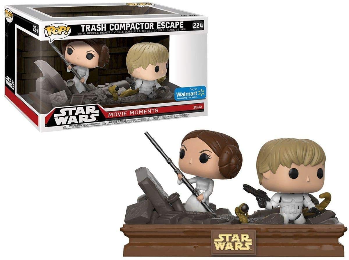 Funko Pop Vinyl 2 Pack Star Wars Movie Moments Luke And Leia Trash Compactor