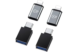 URANT (4 Packs) 2 Type c Female to Lightning Male converters,2 USB Female to Type c Male converters for iPhone 12,13,14Pro Max Plus,Samsung Galaxy S23,S22,OTG USB ADAPTS to USB C
