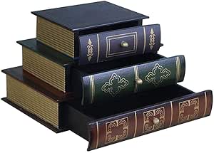 Chengstore - Caja de almacenamiento de tres capas, diseño retro, libro