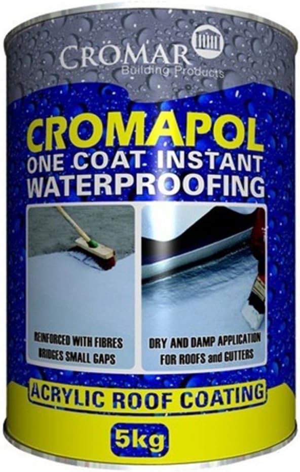 Cromapol Black Acrylic Waterproofing Coating - 5 KG Roof Sealant