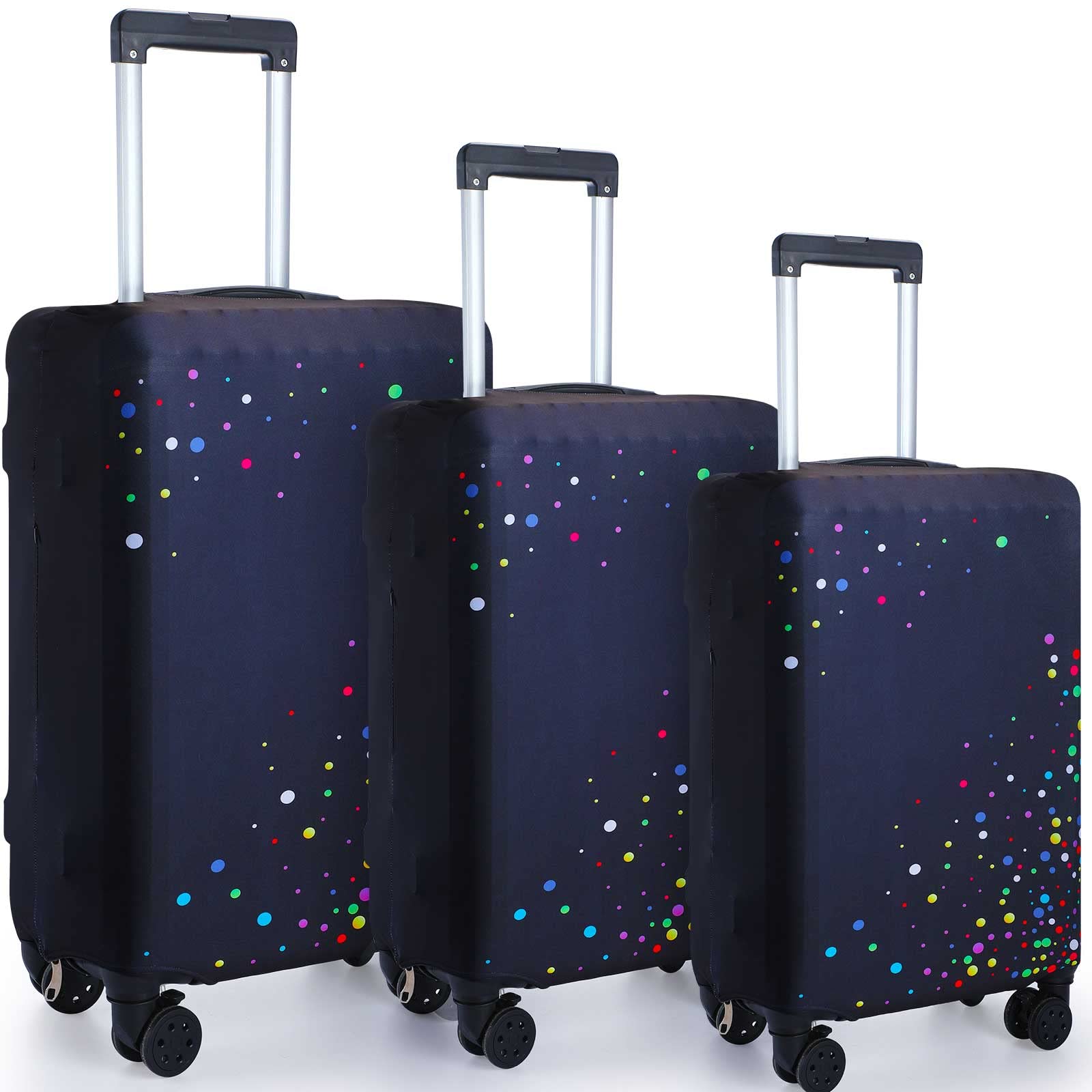 Photo 1 of Sanwuta 3 Pcs Luggage Cover Washable Suitcase Protector Cover Anti Scratch Case Fits 18-28 Inch Luggage, 3 Sizes, colorful Dot Style