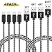 Lightning Cable, Nylon Braided Durable Charging Cord Lightning Cable for iphone X, 8 Plus, 8, 7 Plus etc. (Black & White)