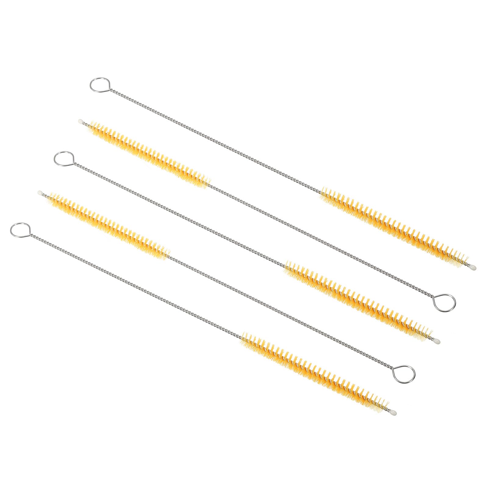 PATIKIL 10"x3/8" Long Straw Brush, 5 Pcs Drinking Straw Cleaning Brush Nylon Pipe Tube Cleaner Brush for Cleaning Straws Pot Spout, Yellow