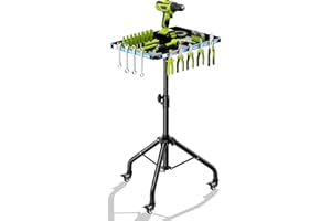 FUTRUE-WOLKER Adjustable Height Rolling Tool Cart with Wheels, Rolling Work Table with Magnetic Strip Mobile Work Table Rolling Utility Cart Mechanic Tool Trays Storage Organizer for Garage, Bike Workshop