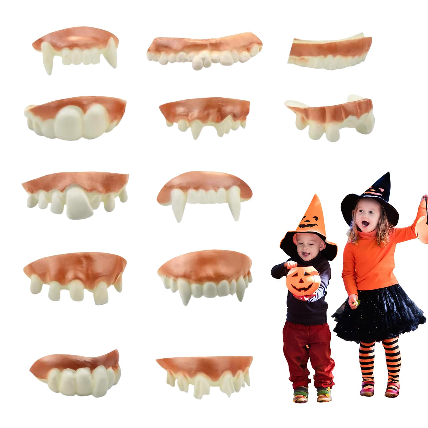 12 Pieces Fake Teeth, Fake Tooth, Fake Vampire Teeth, Halloween Teeth, Dracula Teeth, Joke Teeth Adult, Halloween Vampire Teeth, Party Styling, Masquerade Costume Party Favors