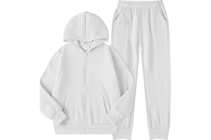 QTWW INC Girls Boys 2 Piece Tracksuit Athletic Sweatsuits Sets Zipper Sweatshirt and Jogger Sweatpants Clothing Sets for Kids