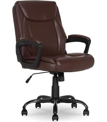 Amazon.com: Brenton Studio® Mayhart Vinyl Mid-Back Chair, Black