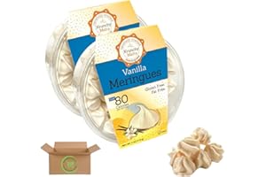 Krunchy Melts Meringue Cookies, Fat-Free Vanilla, Low-Calorie, Fat-Free, Gluten-Free, Keto-Friendly, Naturally Sweetened (2-Pack) - Packed by Brookville Marketplace
