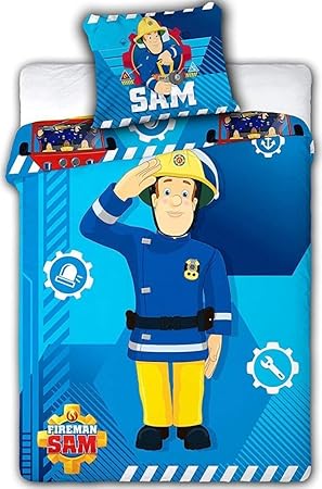 Feuerwehrmann Sam 008 Kinderbettwäsche Fireman Sam Babybettwäsche 100x135 cm + 40x60 cm