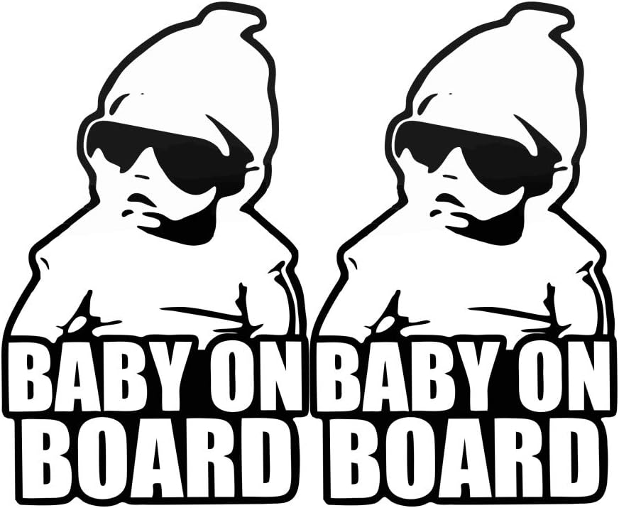 A&B Traders Baby car Sticker Baby on Board Sticker - Funny Baby car Decal Hangover Baby Decal - Baby Boy Car Bumper Sticker for car/Truck/Laptop/SUV/Van etc (2 Pack)