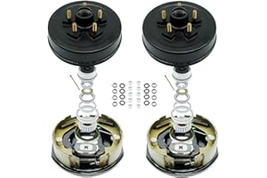 1 Pair Electric Brake Assembly 10" x 2-1/4" with Trailer Hub Kit 5 Bolt on 4.5 for 2300-3500 lbs Trailer Axle, 4 Holes Brake 