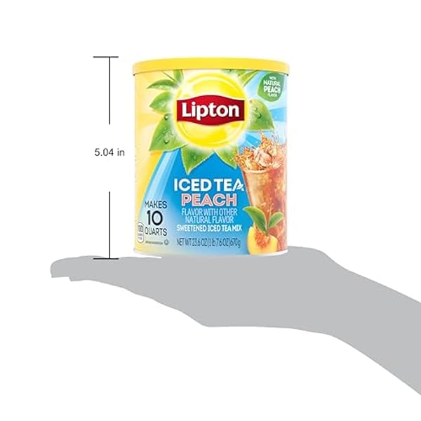 LIPTON ICED TEA MIX, PEACH SWEETENED ICED TEA, MAKES 10 QUARTS