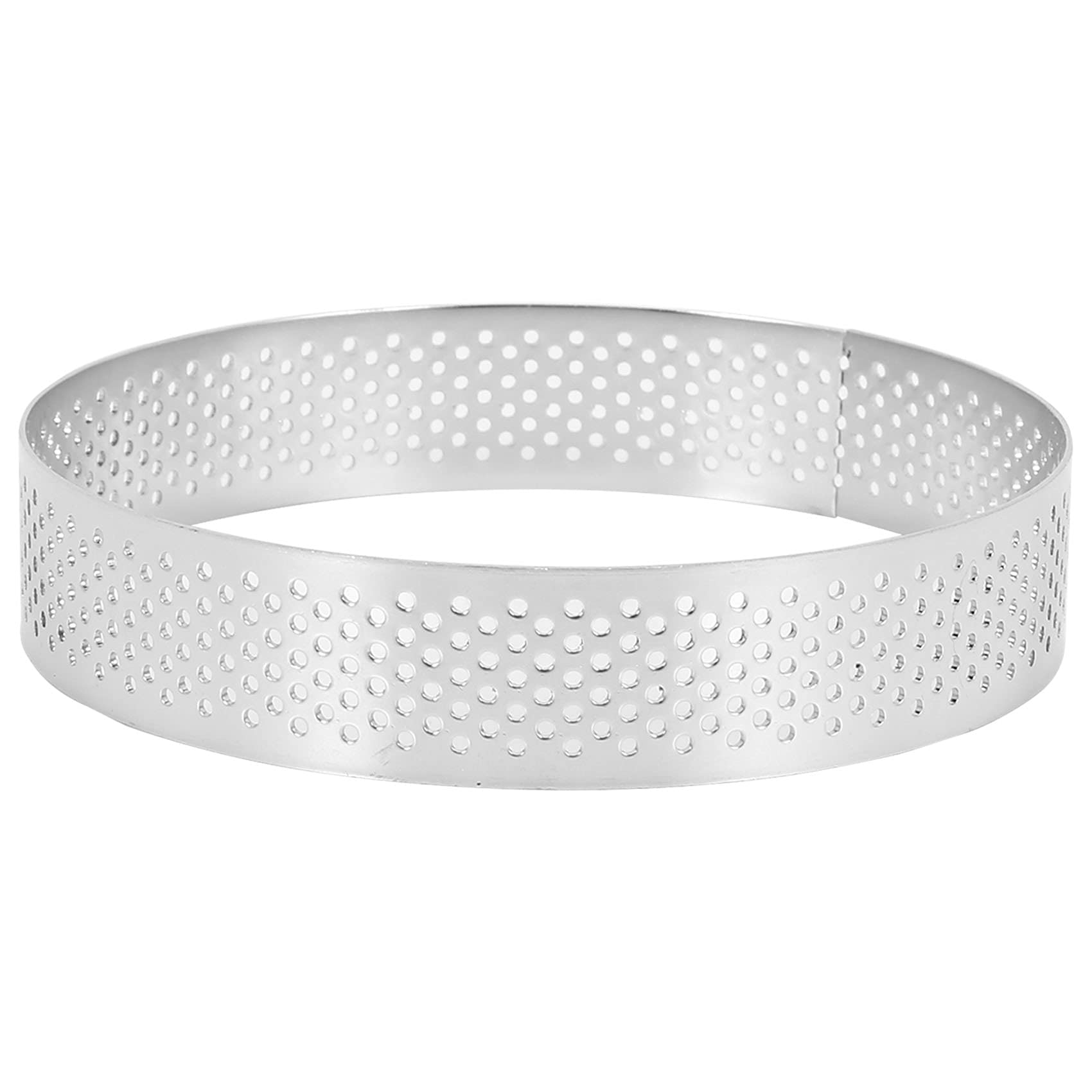 Cucioki 4 Pcs Circular Porous Tart Ring Bottom Tower Pie Cake Mould Heat- Perforated Cake Mousse Ring,10cm