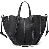 Trendy Satchel Bags for Women Luxury PU Leather Purses Work Tote Large Capacity Shoulderbag with Mini Bag