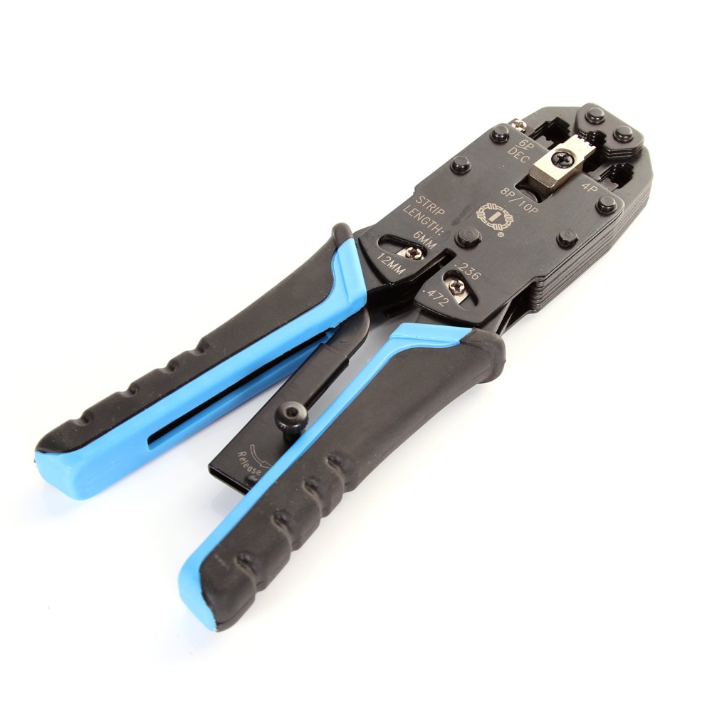 FOTGA LY516 RJ11 / RJ12 / RJ45 / RJ50 8P 10P 6P 4C Network LAN Cable Wire Crimping Tool Connector Net Wire Crimper,Black and Blue