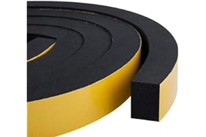 CloudBuyer Weather Stripping Foam 2-Pack, 1 Inch Wide X 3/4 Inch Thick, Insulation Strips with Adhesive for Door & Automotive, Air Conditioner Seal (13 Feet Total, 6.5 Feet/Roll)