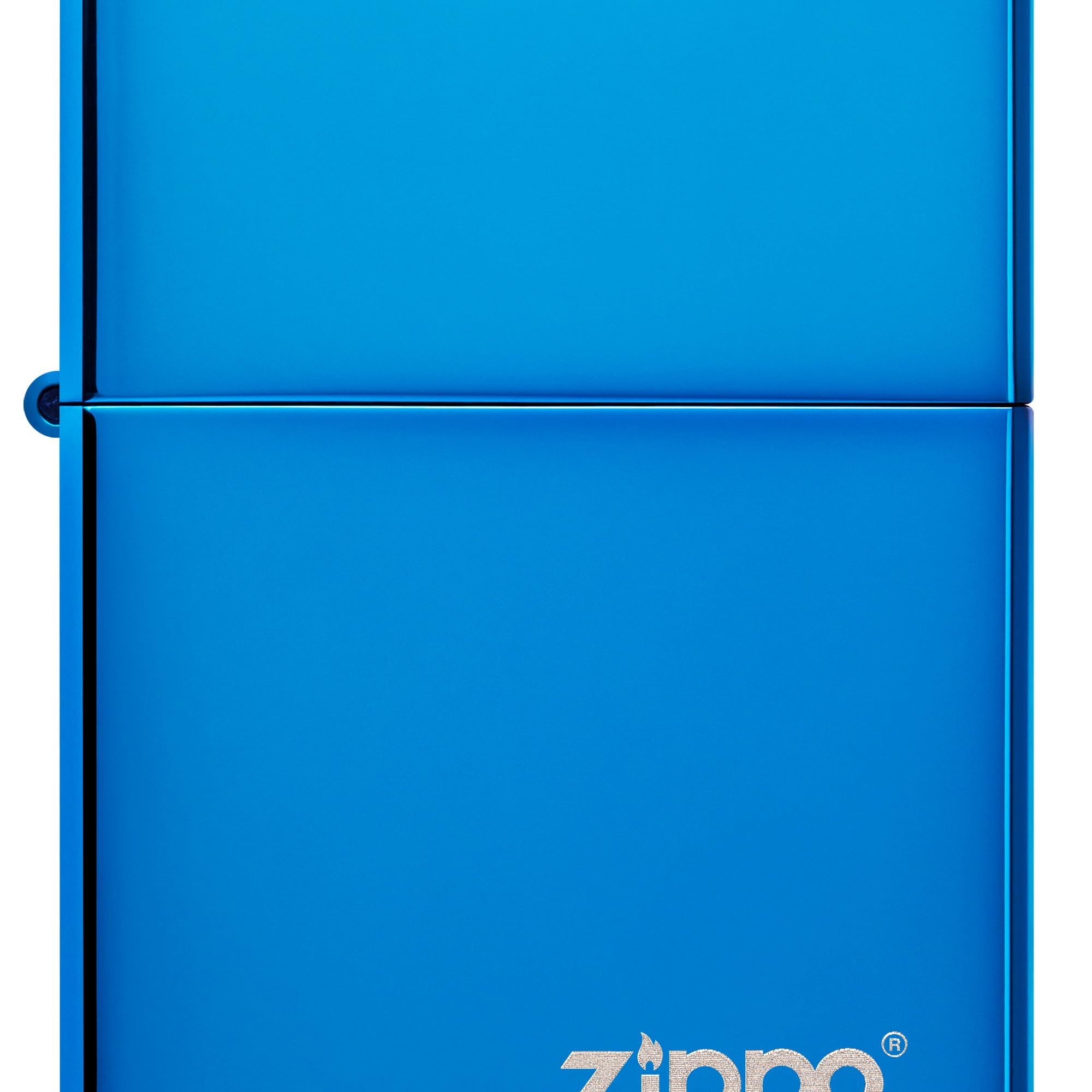 Zippo Windproof Lighter - Logo - High Polish Blue, Laser Engrave - Refillable, Lifetime Use - Adjustable Flame - Gift Box - Metal Construction - Made in USA