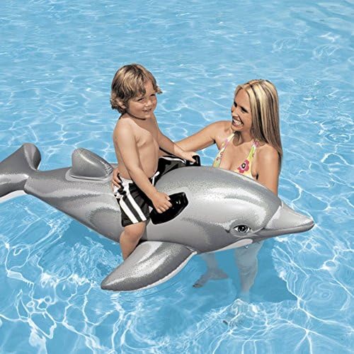Inflatable Float Ride-On Dolphin Swimming Pool Toy For Kids Rideable Large