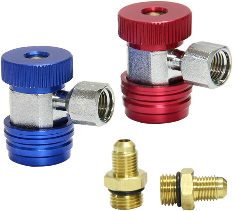 Apeixoto Adjustable R134A Adapater High Low AC Freon Mainfold Gauge Hose Conversion Kit 1/4 Inch SAE Quick Coupler Connector: Automotive