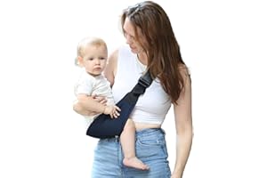 MIAO PAW Baby Sling Carrier Newborn to Toddler,Ergonomic Sling Carrier with Adjustable Strap,Lightweight,Portable,Breathable,Soft Padding,Baby Hip Seat Carrier 7-45 Lbs,Dark Blue