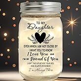 Daughter Gifts from Mom Dad, Starlight Mason Jar Night Light Birthday Gift for Daughter, Home Decoration Night Anniversary Wedding Gifts Ideas