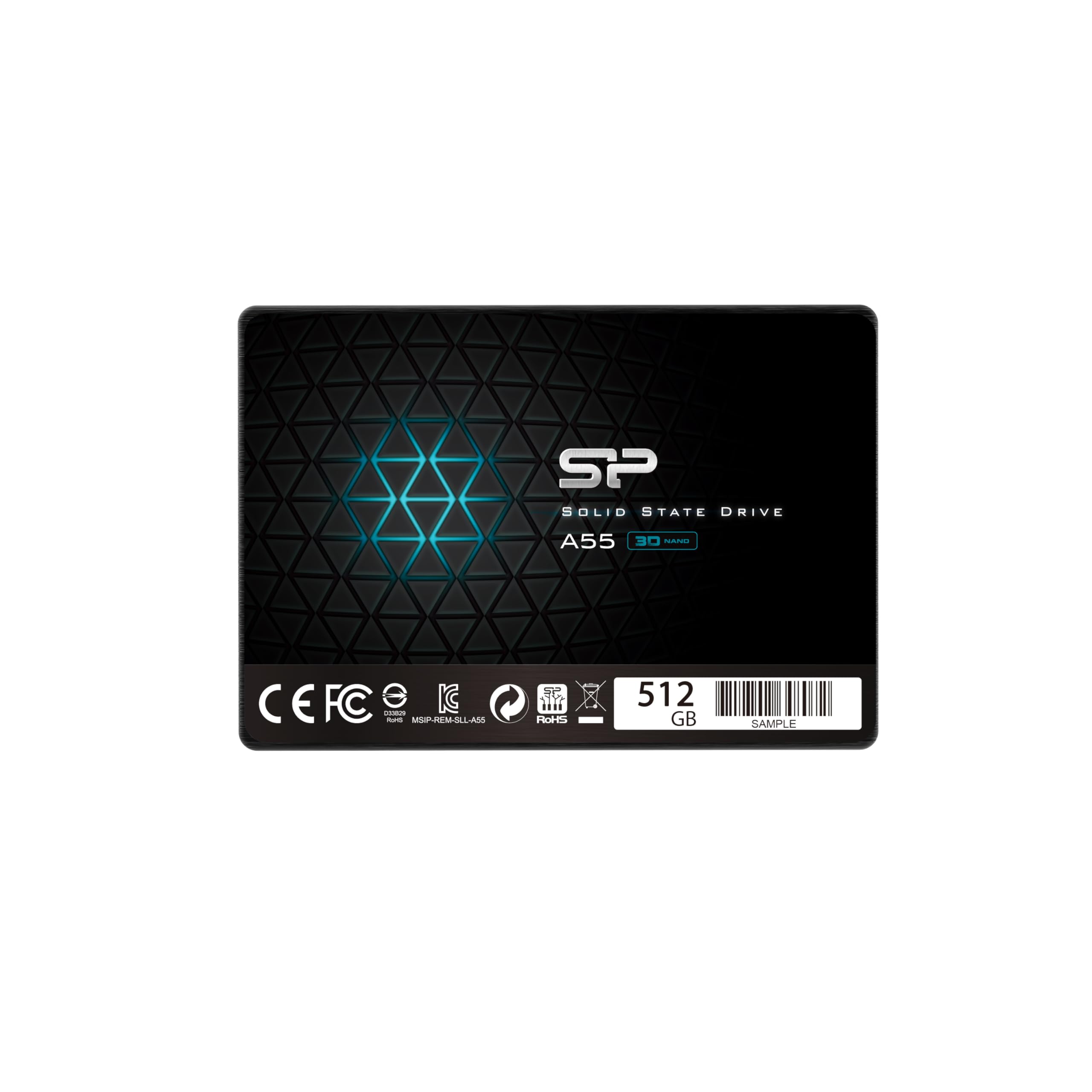 Silicon Power-512GB SSD 3D NAND A55 SLC Cache Performance Boost SATA III 2.5" 7mm (0.28") Internal Solid State Drive Black