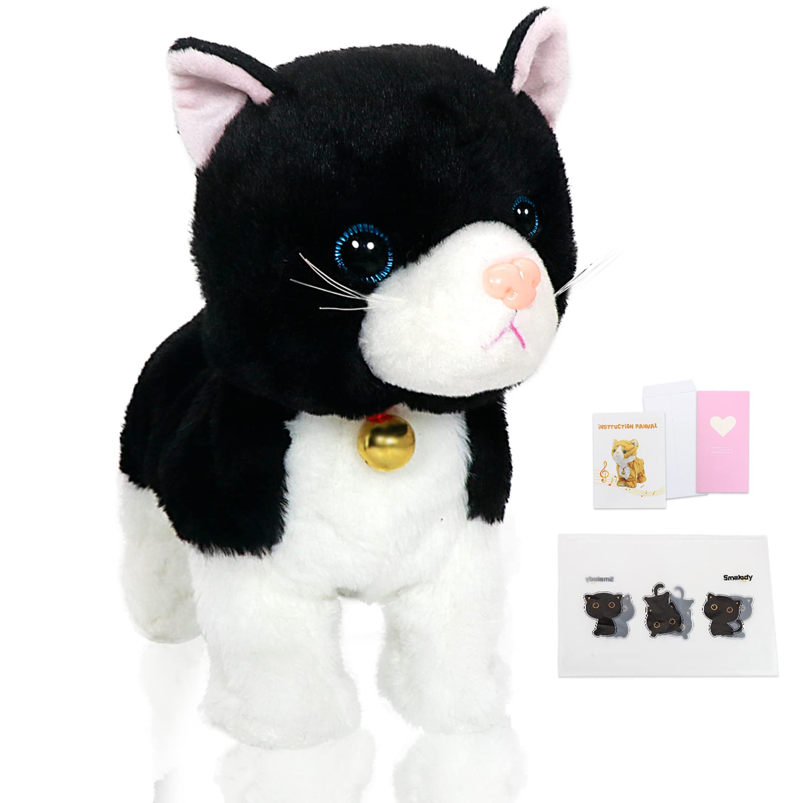 Smalody Interactive Plush Toys, Novelty Sound Control Electronic Cat Interactive Toys Electronic Pets Robot Cat Gift For Children Kids