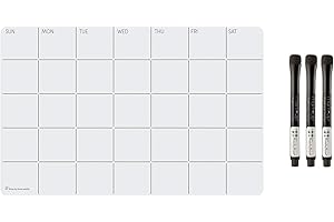 THREE BY THREE SEATTLE Three by Three up·date!™ Silicone Monthly Planner + Mark·Up! Dry-Erase Markers: Reusable and Removable for Effortless Monthly Planning