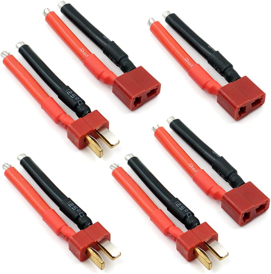 3 Pairs T Plug Connector Female and Male Deans with 12AWG Silicon Wire
