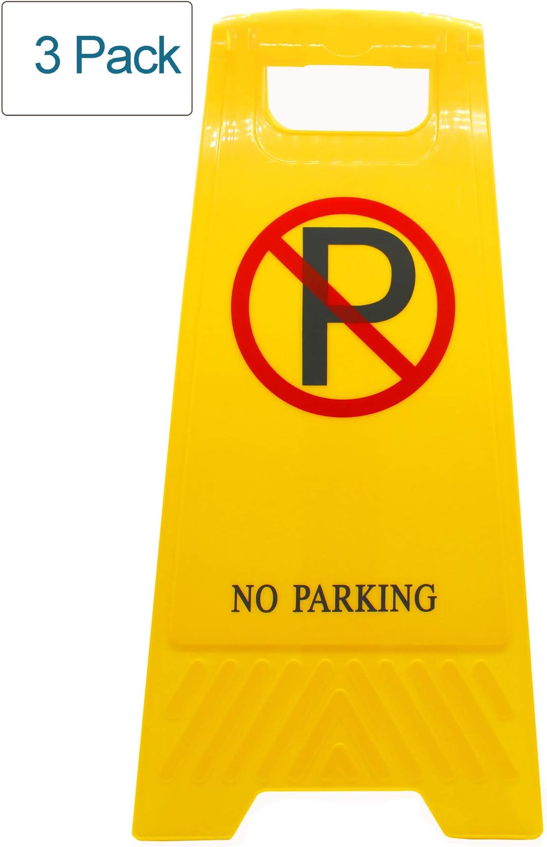 Hotelware (Pack of 3) No Parking Warning Sign Easy to Transport Caution Board Yellow