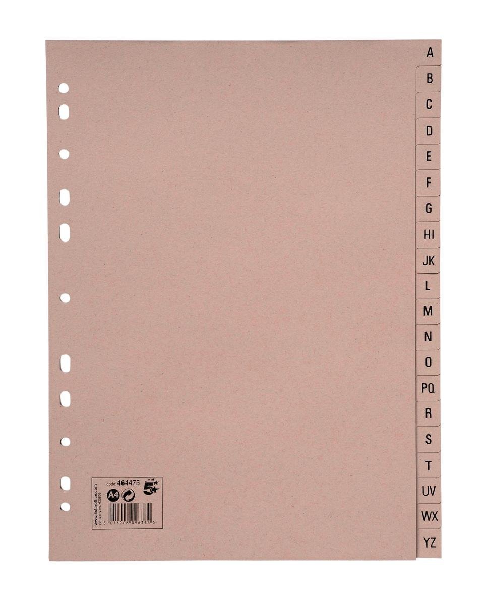 5 Star 464475 Eco Manilla Index A-Z 20-Part 150gsm A4 Recycled Manilla - Lavendar