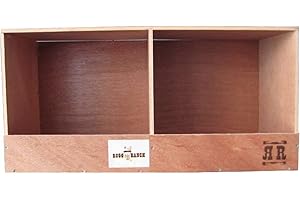 Rugged Ranch Duplex 24"x12"x12" Dual-Compartment Hen Nest Cubby for 2 to 4 Hens - Wooden Chicken Coop Accessory for Interior Use, Furniture-Grade Wood, Easy Assembly