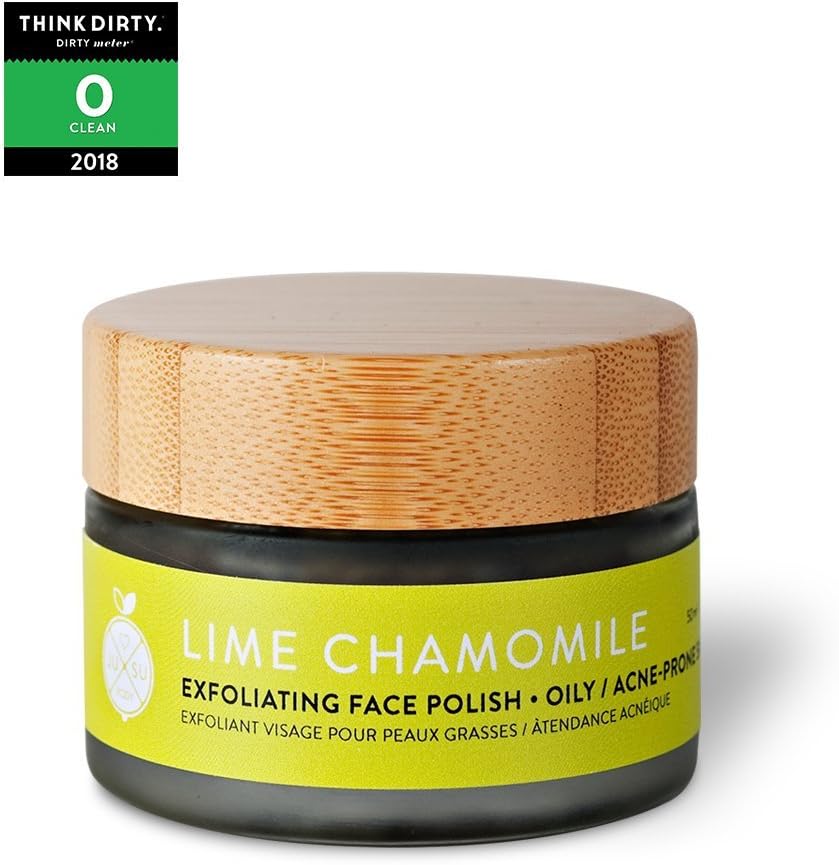 JUSU Body Lime Chamomile Exfoliating Face Polish for Acne/Oily Skin - 100% Natural