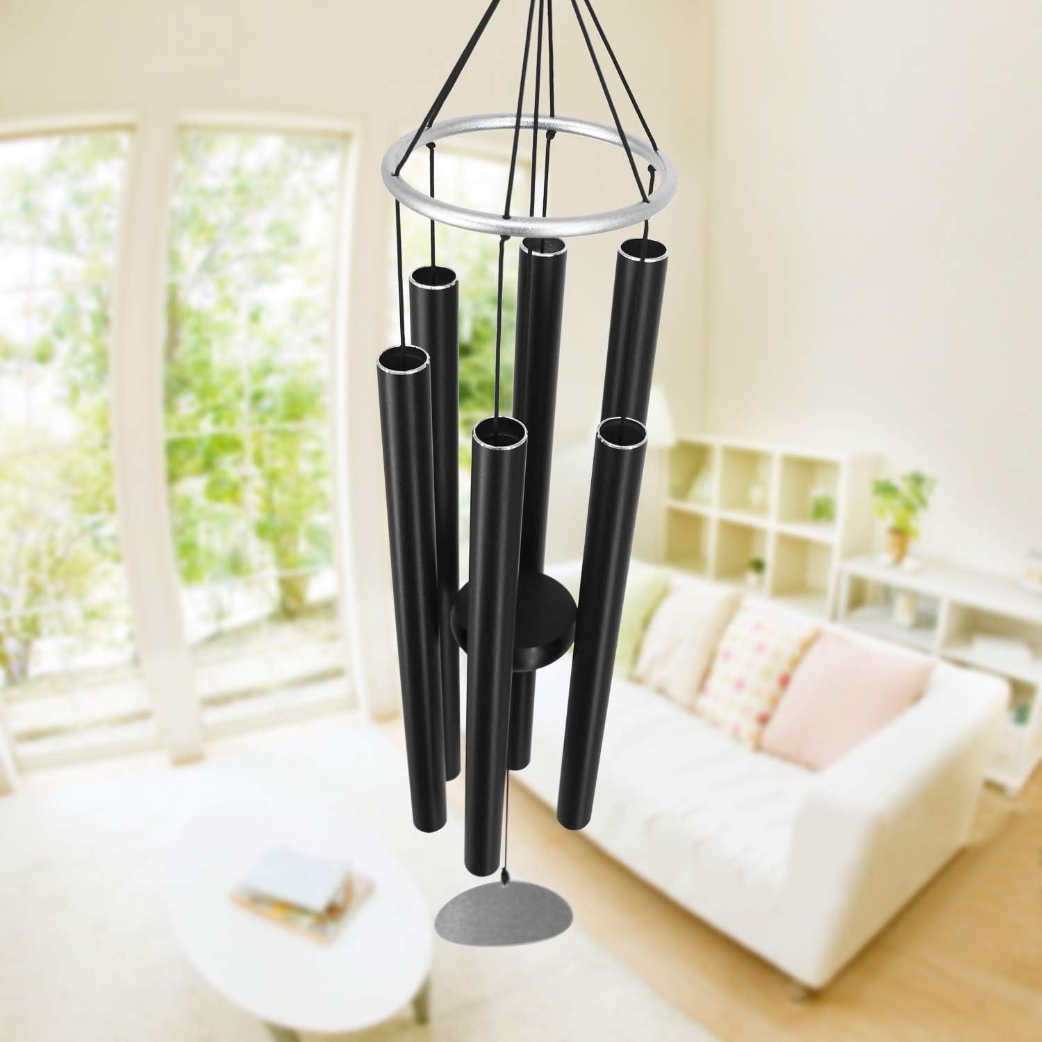 ASTARIN Wind Chimes Outdoor Large Deep Tone, 36Inch Large Wind Chimes for Outside Tuned Relaxing Soothing Low Bass, Memorial Wind Chimes Sympathy for Mom Dad, Black(A Free Card) : Garden & Outdoor