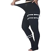 Plus Size 5XL Compression Pantyhose for Women Men, 20-30 mmHg Graduated Compression Tights, Opaque Toeless Compression Stockings Waist High Support Tights for Swelling, DVT,Pregnant, Teacher, Doctor