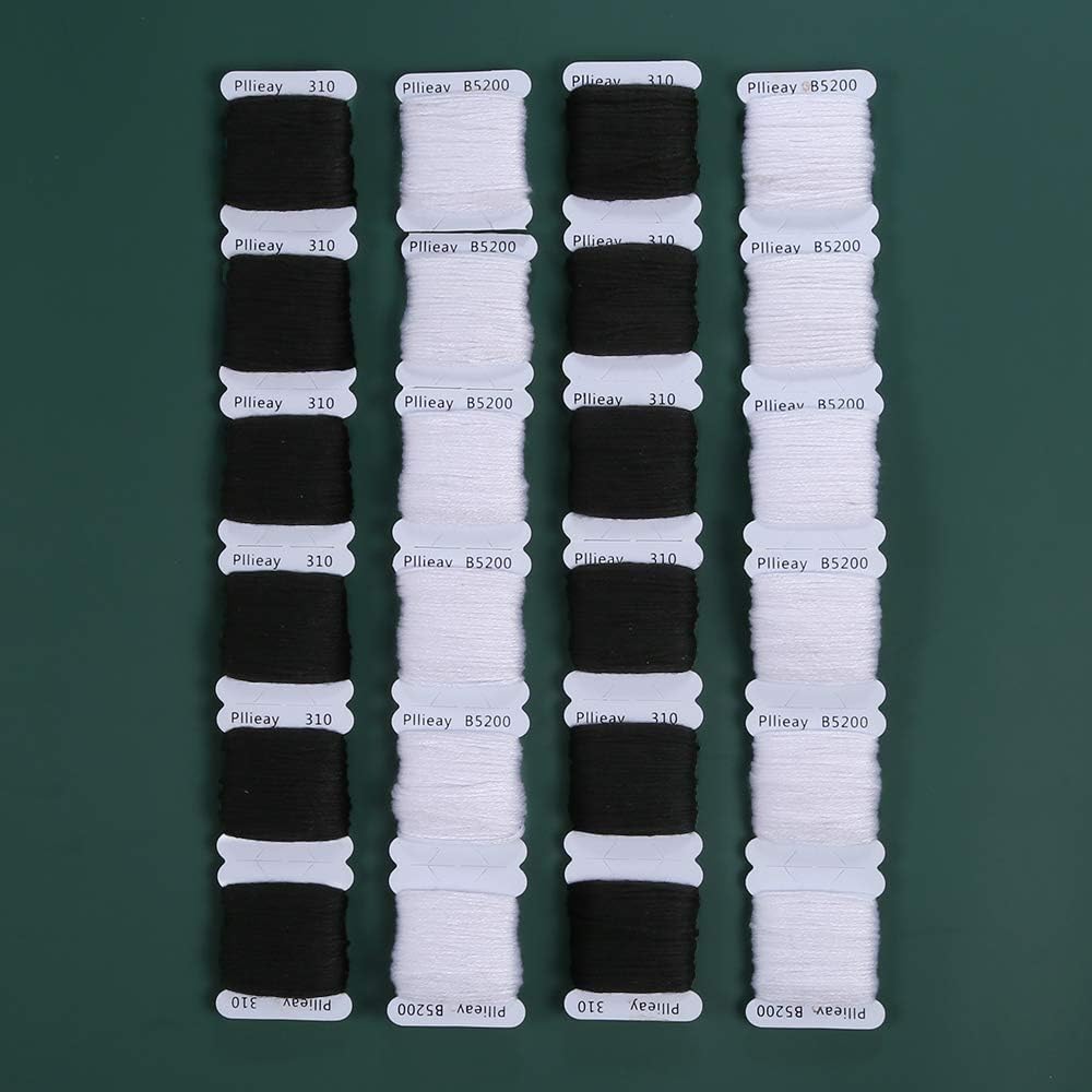 Set 24 Fili Per Ricamo Nero - 8m Cadauno, Con Bobine, Aghi E Infila Ago, Per Punto Croce E Braccialetti Amicizia - Foto 12