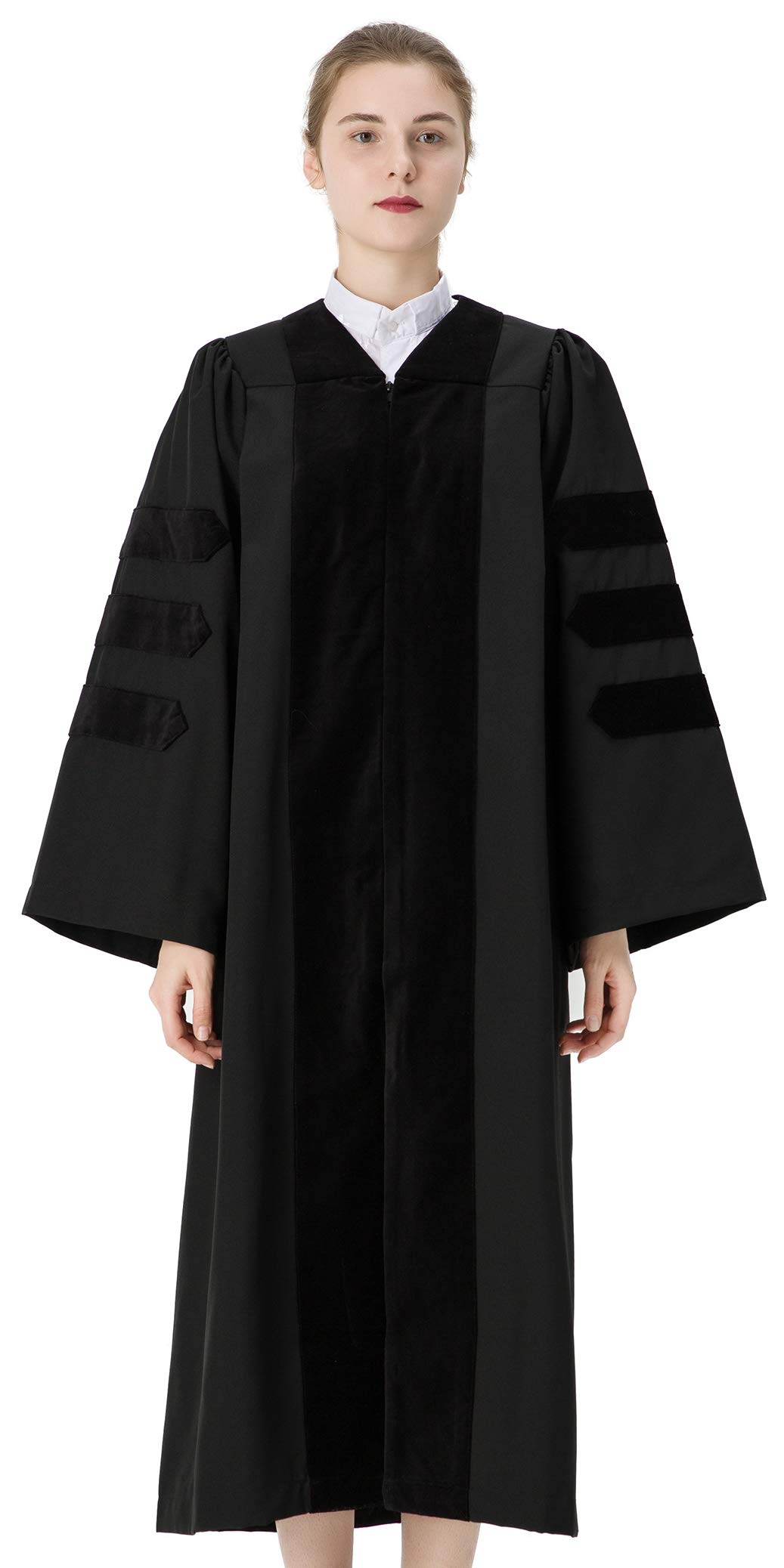 Photo 1 of GraduationMall Classic Doctoral Graduation Gown with Black Velvet Trim 57FF(6'0"-6'2")