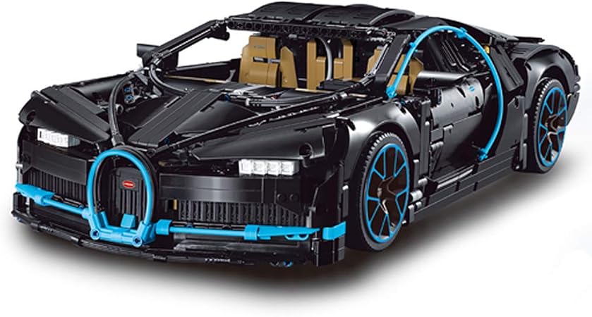 Amazon ブガッティ シロン ビルディング ブロック レゴテクニックと互換 知育玩具 おもちゃ The Bugatti Chiron 車 スーパーカー ブラック ブロック おもちゃ
