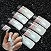 Extra Long Fake Nails White Clear Moo Square Top Lady False Nails Dandelion Flower Decor Z473